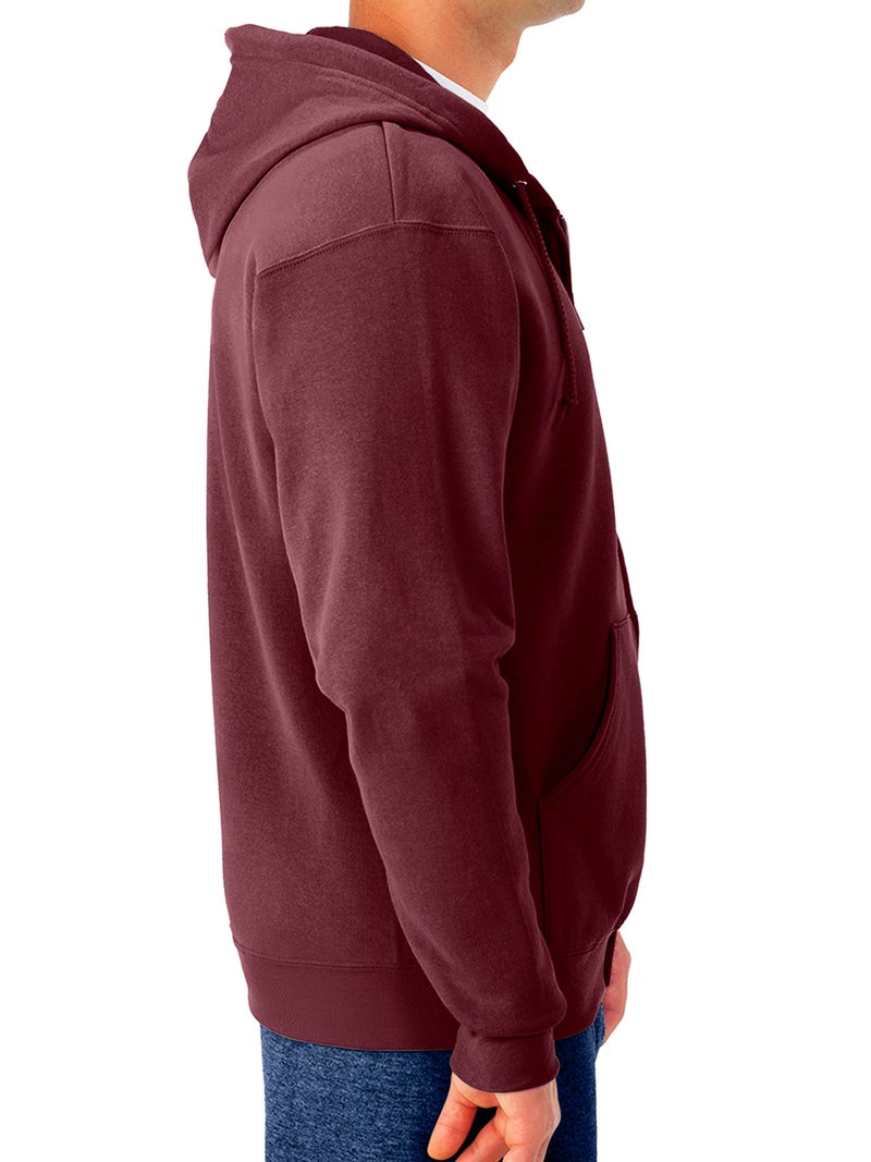 Jerzees -Men's NuBlend -Fleece -Sweatshirts & -Hoodies, Full Zip-Maroon, Medium - Image 2